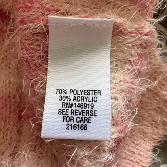Y2K Candies Eyelash Sweater Womens Small Stretch Mock Neck Pink Striped Coquette - Picture 8 of 10